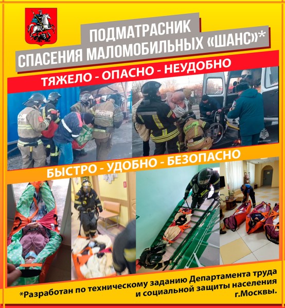 Подматрасник (мягкие носилки, подложка, волокуши) для спасения маломобильных «Шанс» служит для эвакуации